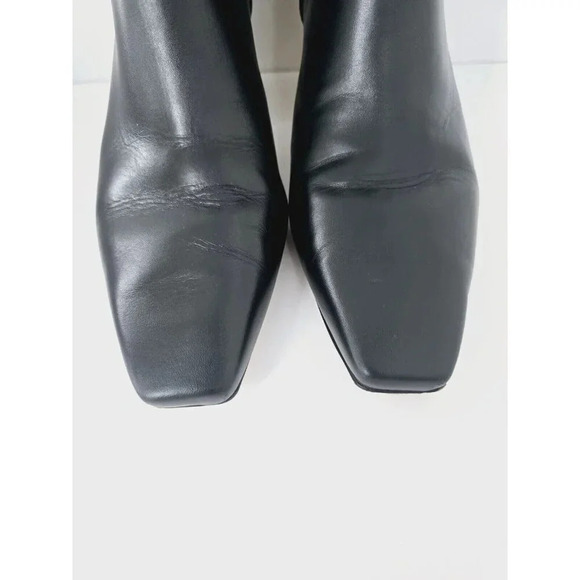 Cult Gaia Mari Black Leather Pointed Square Toe Bootie Knob Ankle Boots 40 10 - Picture 6 of 12